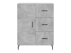 Aparador buffet cómoda mueble almacenaje organizador cocina salón salón 69,5 x 34 x 90 cm madera contrachapada gris 02_0032036