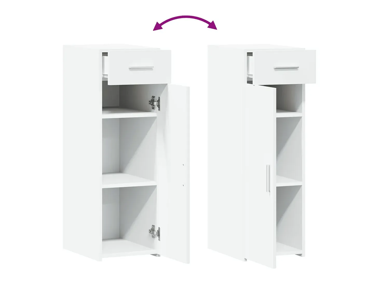 Aparador buffet cómoda mueble mueble de almacenamiento organizador cocina salón salón 30 x 42,5 x 93 cm madera contrachapada blanco 02_0030226
