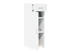 Aparador buffet cómoda mueble mueble de almacenamiento organizador cocina salón salón 30 x 42,5 x 93 cm madera contrachapada blanco 02_0030226