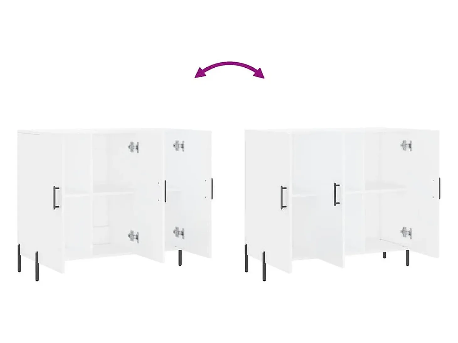 Aparador buffet cómoda mueble almacenaje organizador cocina salón salón 90 x 34 x 80 cm madera contrachapada blanco 02_0030534