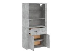 Aparador buffet cómoda mueble mueble de almacenamiento organizador cocina salón salón madera de alta ingeniería gris 02_0034728