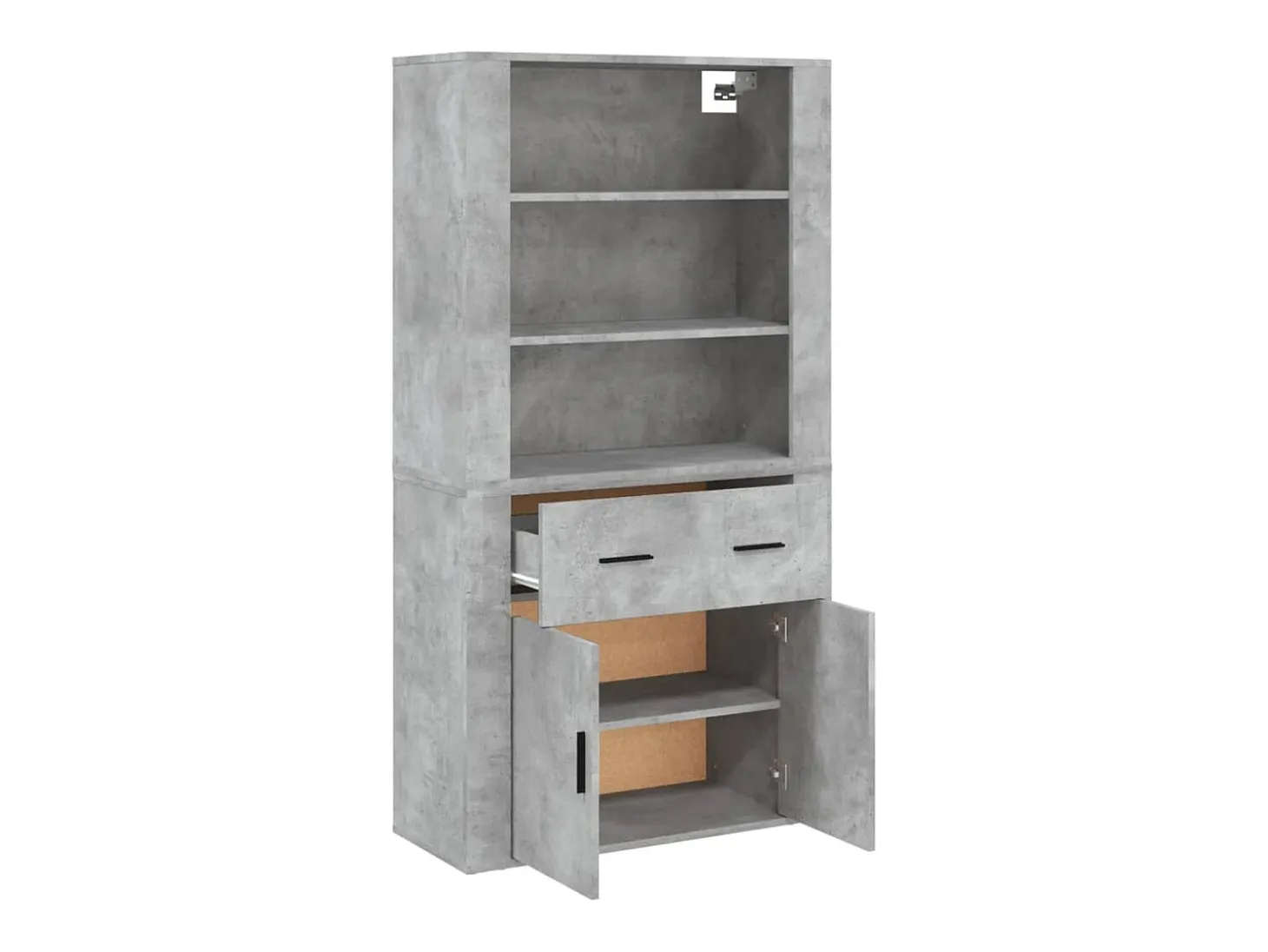 Aparador buffet cómoda mueble mueble de almacenamiento organizador cocina salón salón madera de alta ingeniería gris 02_0034728