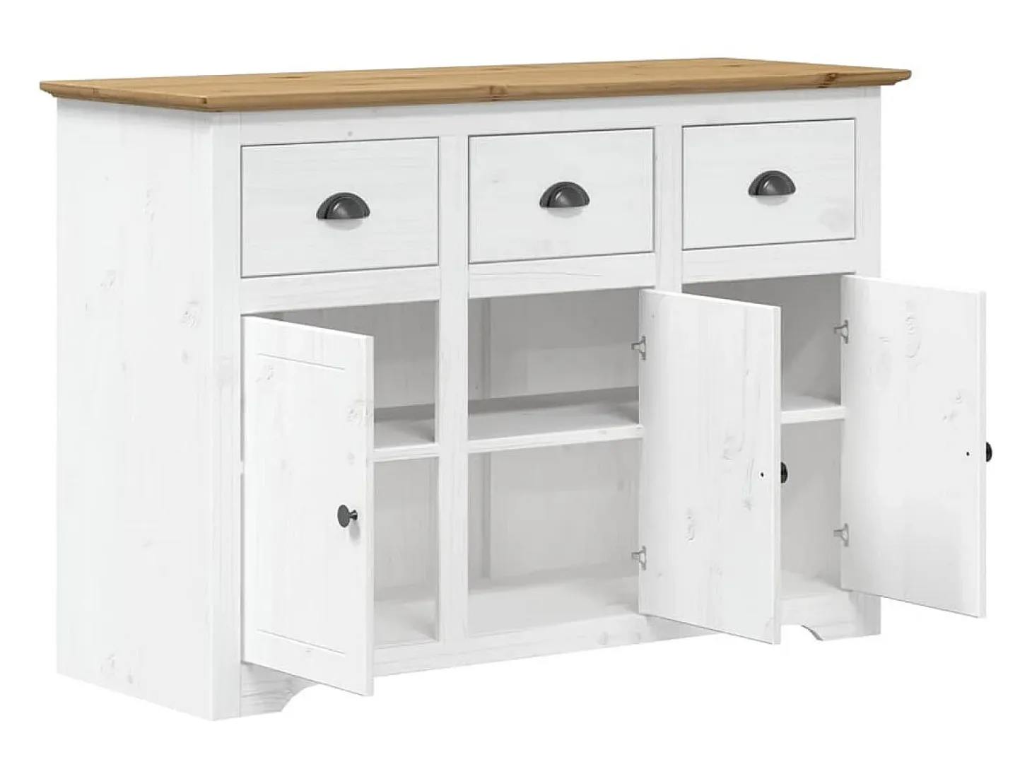 Aparador buffet cómoda mueble almacenaje organizador cocina salón salón BODO y 115,5 x 44 x 80 cm madera maciza de pino marrón 02_0030802