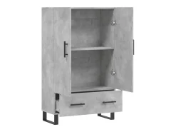 Aparador buffet cómoda mueble mueble de almacenaje organizador cocina salón salón alto 69,5 x 31 x 115 cm madera contrachapada gris 02_0034460