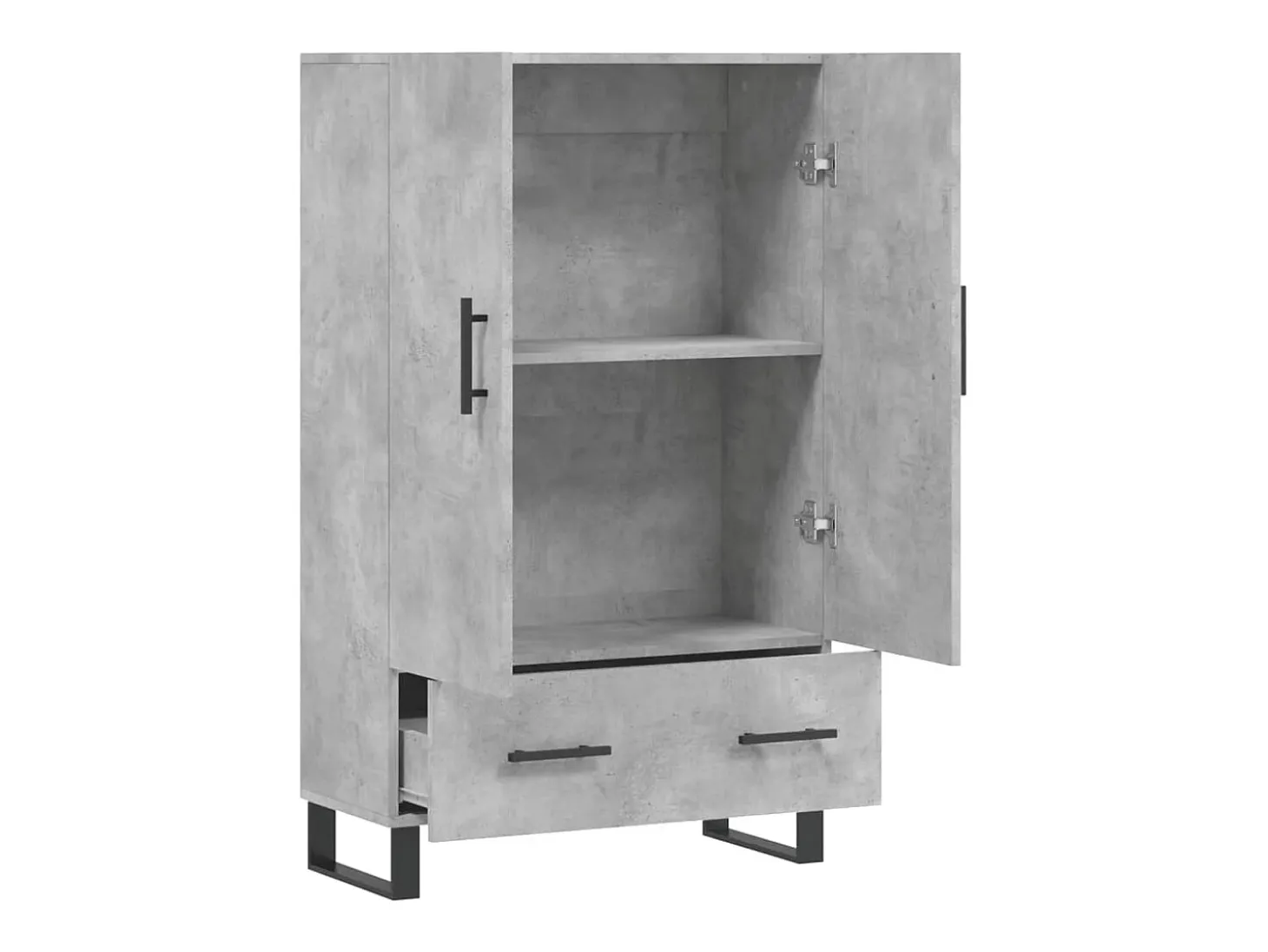 Aparador buffet cómoda mueble mueble de almacenaje organizador cocina salón salón alto 69,5 x 31 x 115 cm madera contrachapada gris 02_0034460