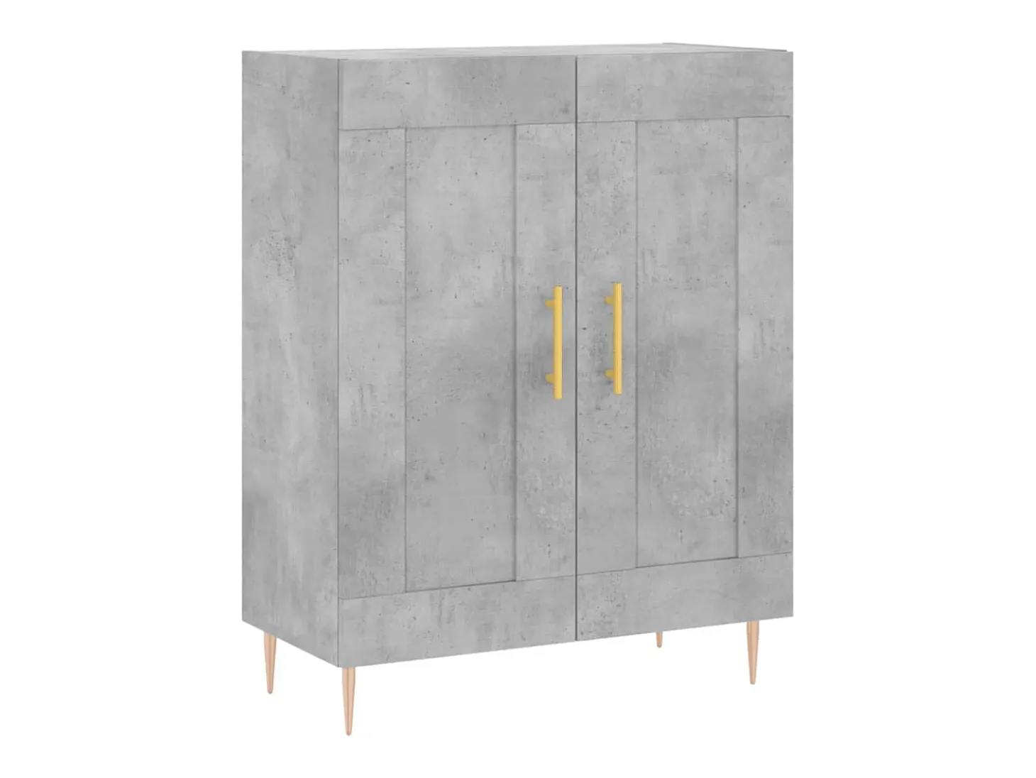 Aparador buffet cómoda mueble mueble de almacenamiento organizador cocina salón salón alto 69,5 x 34 x 180 cm madera contrachapada gris 02_0034681
