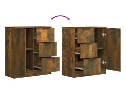 Aparador buffet cómoda mueble mueble de almacenaje organizador cocina salón salón 60 x 30 x 70 cm madera contrachapada marrón 02_0030961
