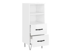 Aparador buffet cómoda mueble mueble de almacenaje organizador cocina salón brillante 34,5 x 34 x 90 cm madera contrachapada blanco 02_0030614