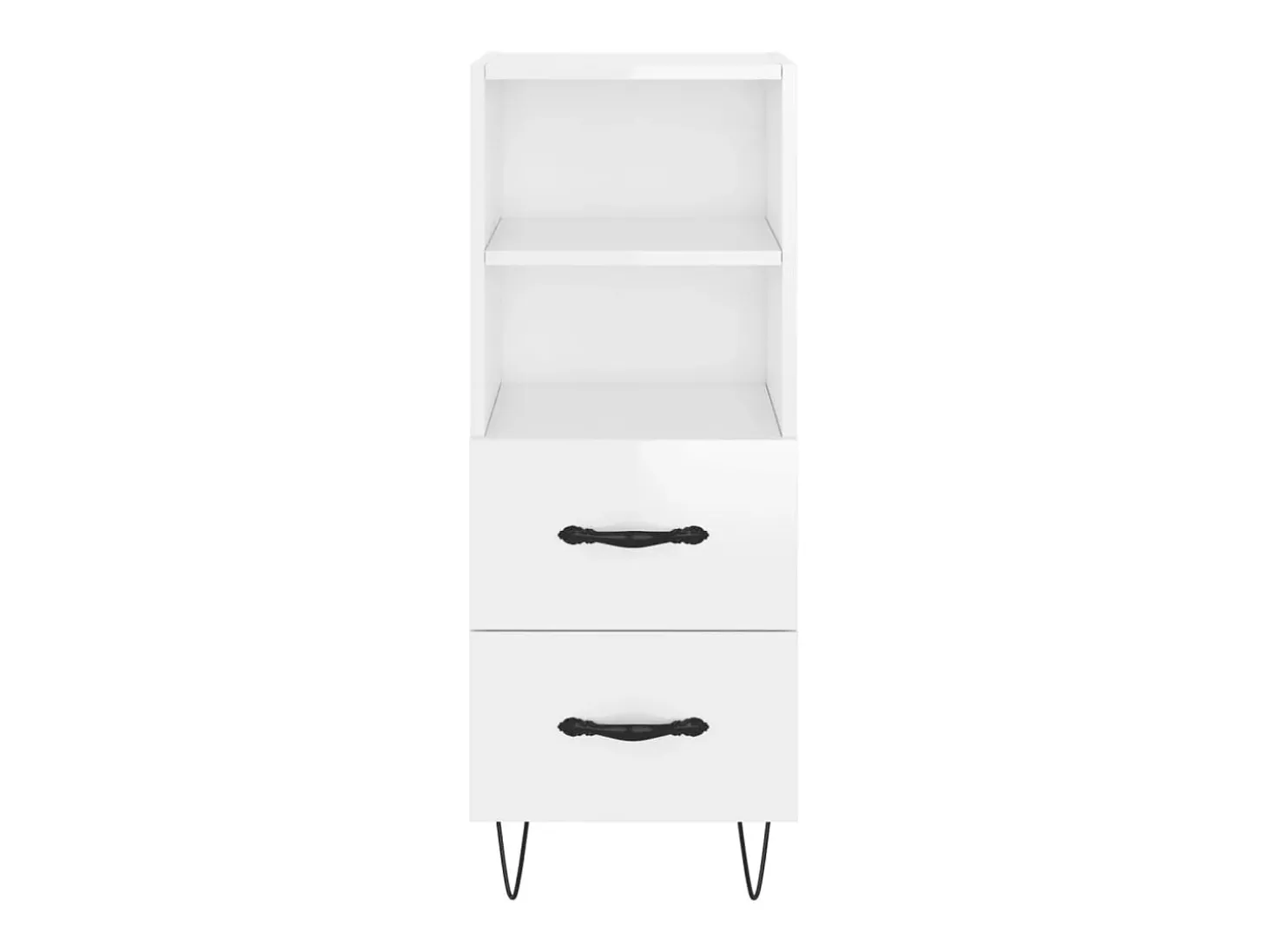 Aparador buffet cómoda mueble mueble de almacenaje organizador cocina salón brillante 34,5 x 34 x 90 cm madera contrachapada blanco 02_0030614
