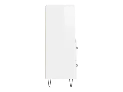 Aparador buffet cómoda mueble mueble de almacenaje organizador cocina salón brillante 34,5 x 34 x 90 cm madera contrachapada blanco 02_0030614