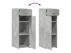 Aparador buffet cómoda mueble mueble de almacenaje organizador cocina salón salón 30 x 42,5 x 93 cm madera contrachapada gris 02_0031863