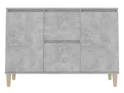 Aparador buffet cómoda mueble mueble de almacenaje organizador cocina salón salón 101 x 35 x 70 cm madera contrachapada gris 02_0031833