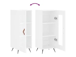 Aparador buffet cómoda mueble mueble de almacenaje organizador cocina salón salón 34,5 x 34 x 90 cm madera contrachapada blanco 02_0030283
