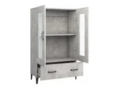 Aparador buffet cómoda mueble mueble de almacenaje organizador cocina salón salón alto 70 x 31 x 115 cm madera contrachapada gris 02_0034712