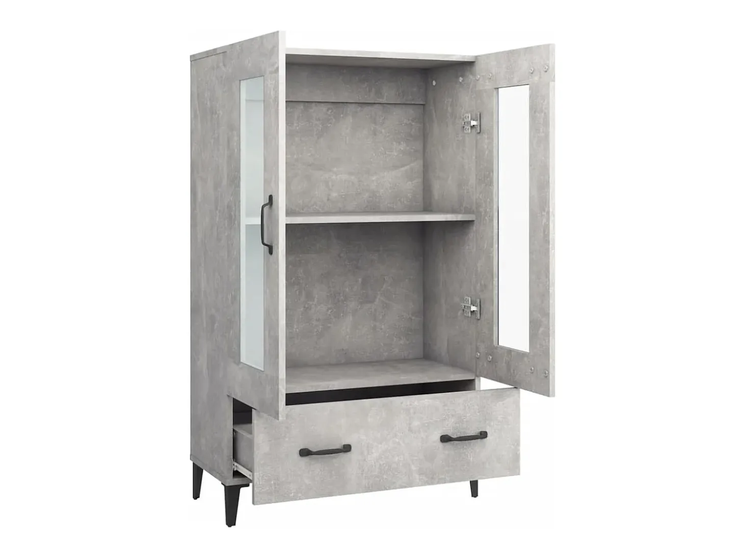 Aparador buffet cómoda mueble mueble de almacenaje organizador cocina salón salón alto 70 x 31 x 115 cm madera contrachapada gris 02_0034712