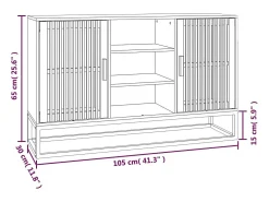 Aparador buffet cómoda mueble mueble de almacenaje organizador cocina salón salón 105 x 30 x 65 cm madera contrachapada marrón 02_0029503