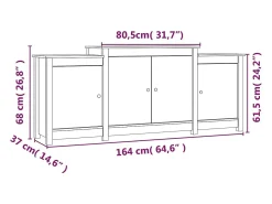 Aparador buffet cómoda mueble almacenaje organizador cocina salón salón 164 x 37 x 68 cm madera maciza de pino marrón 02_0035739