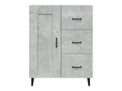 Aparador buffet cómoda mueble mueble de almacenaje organizador cocina salón salón 69,5 x 34 x 90 cm madera contrachapada gris 02_0032065