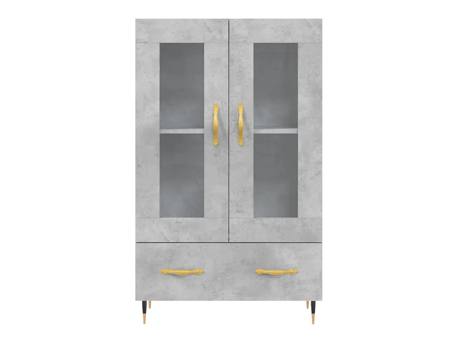 Aparador buffet cómoda mueble mueble de almacenamiento organizador cocina salón salón alto 69,5 x 31 x 115 cm madera contrachapada gris 02_0034481
