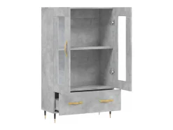 Aparador buffet cómoda mueble mueble de almacenamiento organizador cocina salón salón alto 69,5 x 31 x 115 cm madera contrachapada gris 02_0034481
