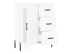 Aparador buffet cómoda mueble mueble de almacenaje organizador cocina salón salón 69,5 x 34 x 90 cm madera contrachapada blanco 02_0030417