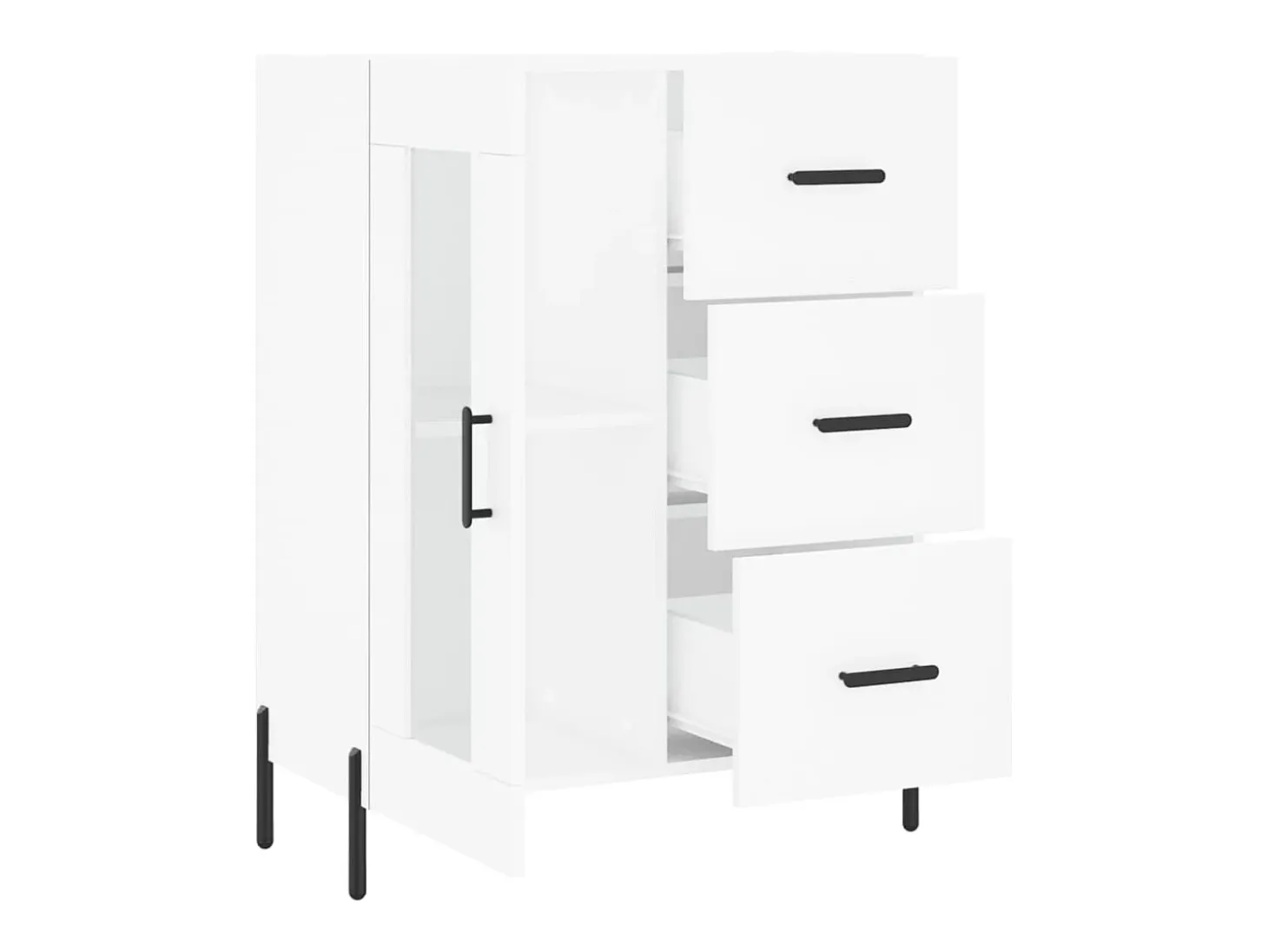 Aparador buffet cómoda mueble mueble de almacenaje organizador cocina salón salón 69,5 x 34 x 90 cm madera contrachapada blanco 02_0030417
