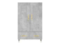 Aparador buffet cómoda mueble mueble de almacenaje organizador cocina salón salón alto 69,5 x 31 x 115 cm madera contrachapada gris 02_0034469