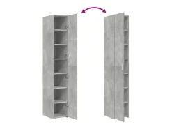 Aparador buffet cómoda mueble mueble de almacenaje organizador cocina salón salón alto 30 x 42,5 x 185 cm madera contrachapada gris 02_0034236