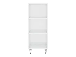Aparador buffet cómoda mueble mueble de almacenaje organizador cocina salón brillante 34,5 x 32,5 x 90 cm madera contrachapada blanco 02_0030587