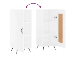 Aparador buffet cómoda mueble mueble de almacenaje organizador cocina salón salón 34,5 x 34 x 90 cm madera contrachapada blanco 02_0030277