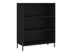 Aparador buffet cómoda mueble mueble de almacenaje organizador cocina salón salón 69,5 x 32,5 x 180 cm madera contrachapada negra 02_0036023