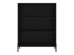 Aparador buffet cómoda mueble mueble de almacenaje organizador cocina salón salón 69,5 x 32,5 x 180 cm madera contrachapada negra 02_0036023