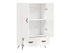 Aparador buffet cómoda mueble mueble de almacenaje organizador cocina salón salón alto brillo 69,5 x 31 x 115 cm madera contrachapada blanco 02_0032998