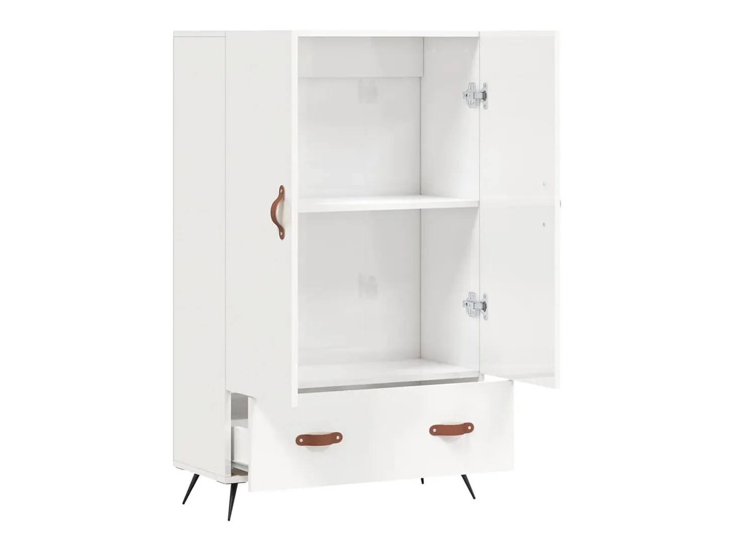 Aparador buffet cómoda mueble mueble de almacenaje organizador cocina salón salón alto brillo 69,5 x 31 x 115 cm madera contrachapada blanco 02_0032998