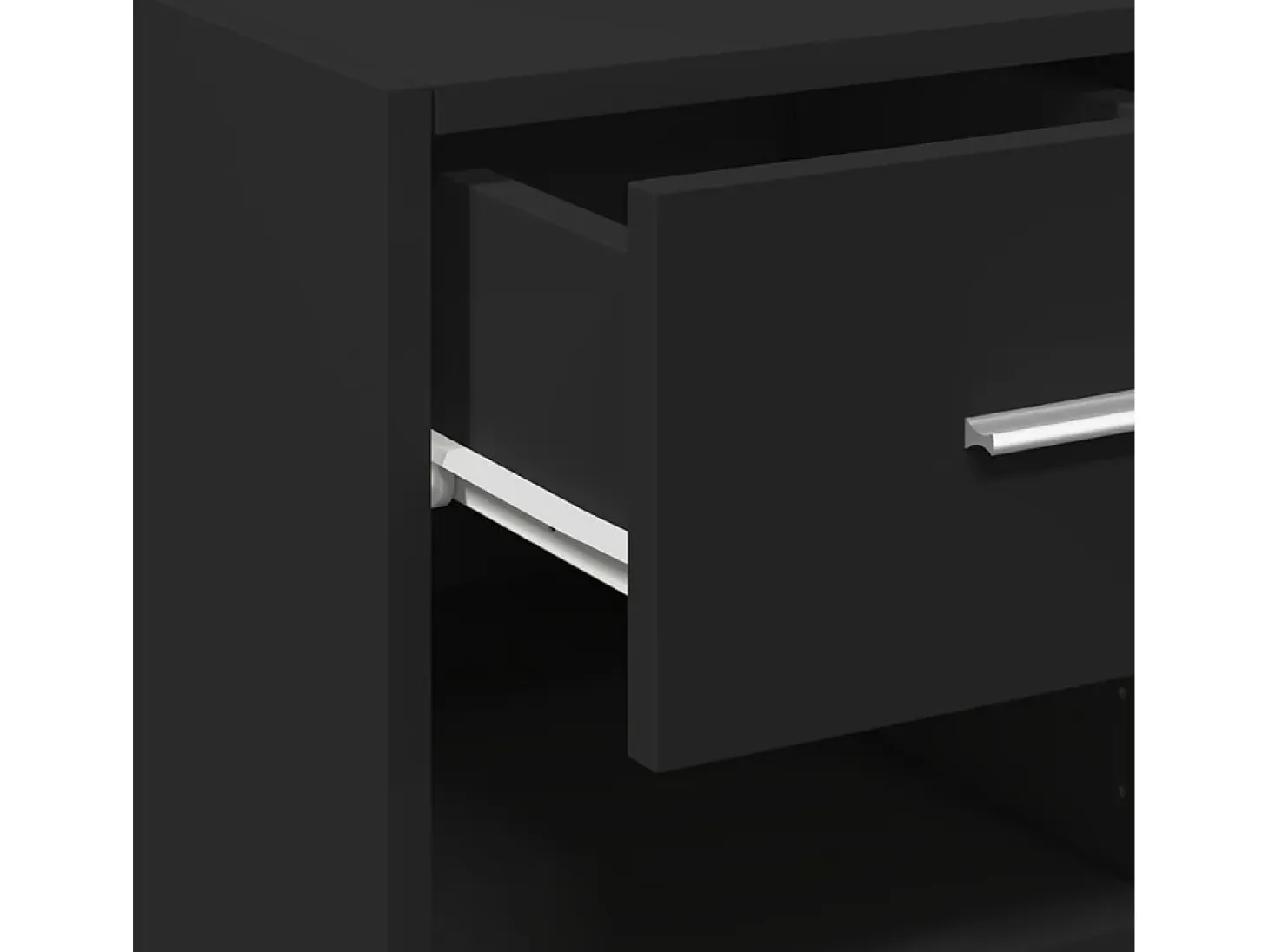 Aparador buffet cómoda mueble mueble de almacenaje organizador cocina salón salón 40 x 42,5 x 93 cm madera contrachapada negra 02_0035943
