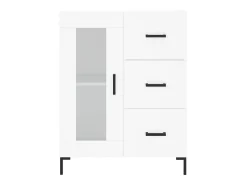 Aparador buffet cómoda mueble mueble de almacenaje organizador cocina salón salón 69,5 x 34 x 90 cm madera contrachapada blanco 02_0030420