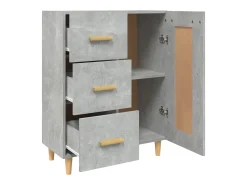 Aparador buffet cómoda mueble mueble de almacenaje organizador cocina salón salón 69,5 x 34 x 90 cm madera contrachapada gris 02_0032008