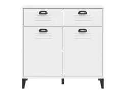 Aparador buffet cómoda mueble mueble de almacenaje organizador cocina salón salón 80 x 40 x 80 cm madera contrachapada blanco 02_0036620