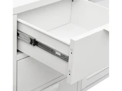 Aparador buffet cómoda mueble almacenaje organizador cocina salón salón 105 x 35 x 70 cm acero y vidrio templado blanco 02_0030193