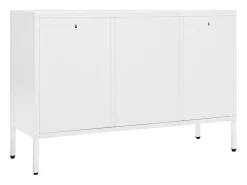 Aparador buffet cómoda mueble almacenaje organizador cocina salón salón 105 x 35 x 70 cm acero y vidrio templado blanco 02_0030193