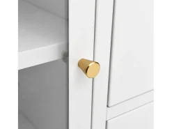 Aparador buffet cómoda mueble almacenaje organizador cocina salón salón 105 x 35 x 70 cm acero y vidrio templado blanco 02_0030193