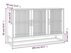 Aparador buffet cómoda mueble mueble de almacenamiento organizador cocina salón salón 105 x 30 x 65 cm madera contrachapada marrón 02_0029502