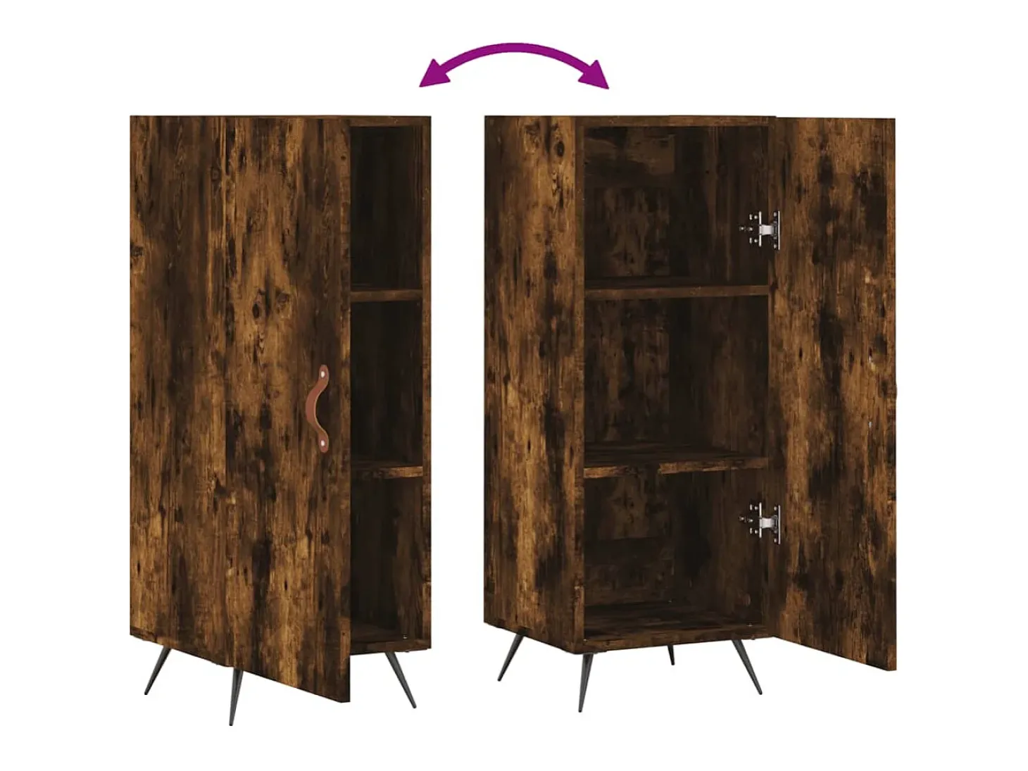 Aparador buffet cómoda mueble mueble de almacenaje organizador cocina salón salón 34,5 x 34 x 90 cm madera contrachapada marrón 02_0030916