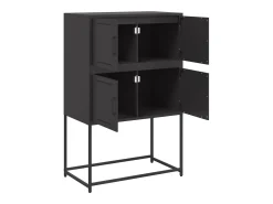 Aparador buffet cómoda mueble mueble de almacenaje organizador cocina salón salón 68,5 x 38,5 x 107 cm acero negro 02_0036016