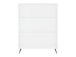 Aparador buffet cómoda mueble mueble de almacenaje organizador cocina salón salón 69,5 x 32,5 x 180 cm madera contrachapada blanco 02_0030398
