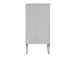 Aparador buffet cómoda mueble mueble de almacenaje organizador cocina salón salón aspecto ratán 112 x 40 x 80 cm madera maciza de pino blanco 02_0036223