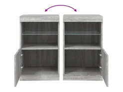 Aparador buffet cómoda mueble almacenaje organizador cocina salón salón con luces LED Sonoma 41 x 37 x 67 cm gris 02_0030076