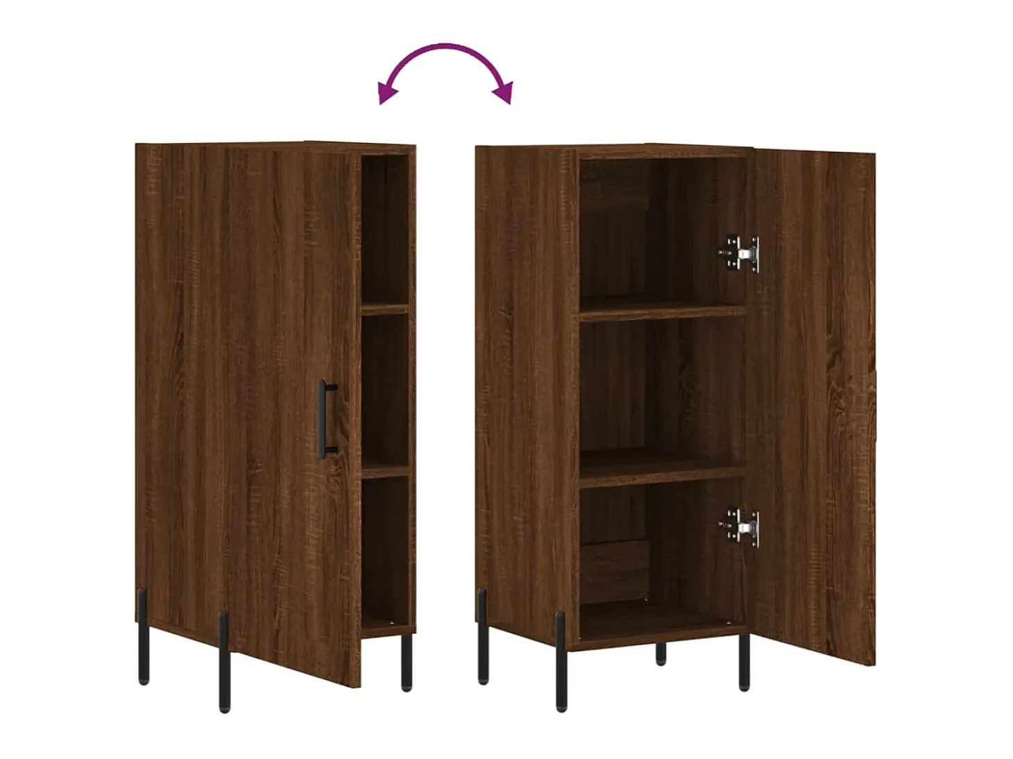 Aparador buffet cómoda mueble mueble de almacenaje organizador cocina salón salón 34,5 x 34 x 90 cm madera contrachapada marrón 02_0031202