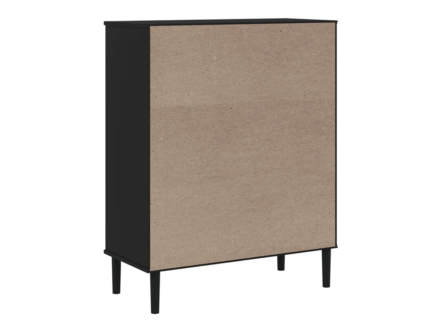 Aparador buffet cómoda mueble mueble de almacenaje organizador cocina salón salón aspecto ratán 90 x 40 x 112 cm madera maciza de pino negro 02_0036242