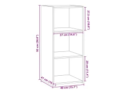 Aparador buffet cómoda mueble mueble de almacenaje organizador cocina salón salón 40 x 41 x 93 cm madera contrachapada marrón 02_0031257